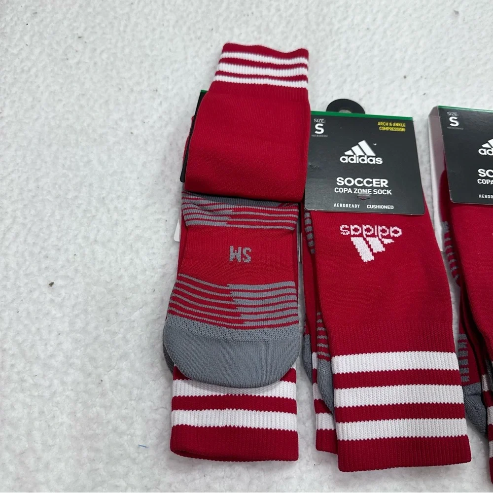 Adidas Red and White Copa Zone Soccer Socks